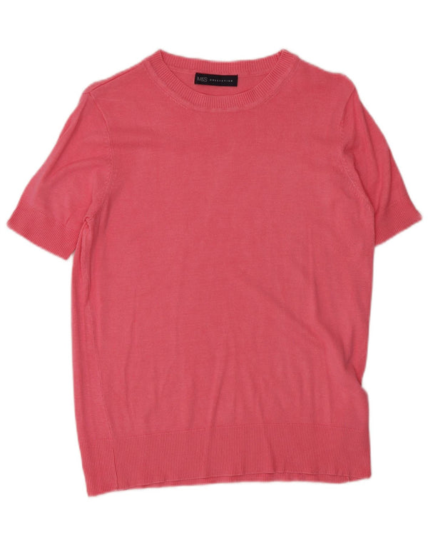 Marks & Spencer Damen-Pullover mit U-Boot-Ausschnitt, Gr. 8, Rosa