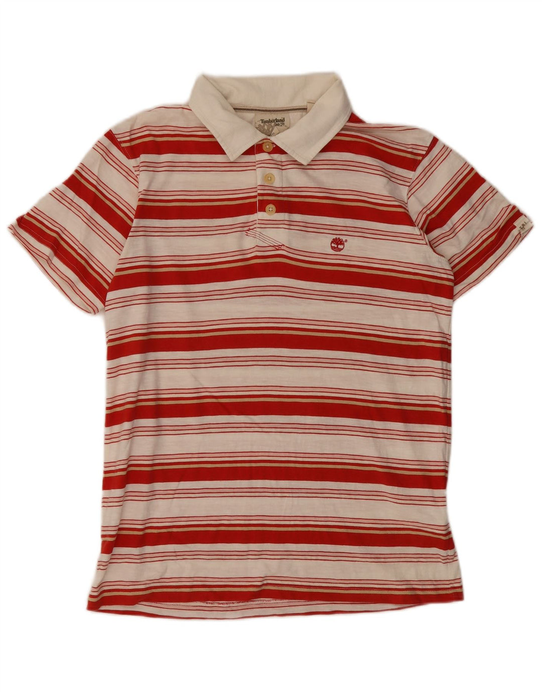 Timberland Herren-Poloshirt aus mittelroter, gestreifter Baumwolle