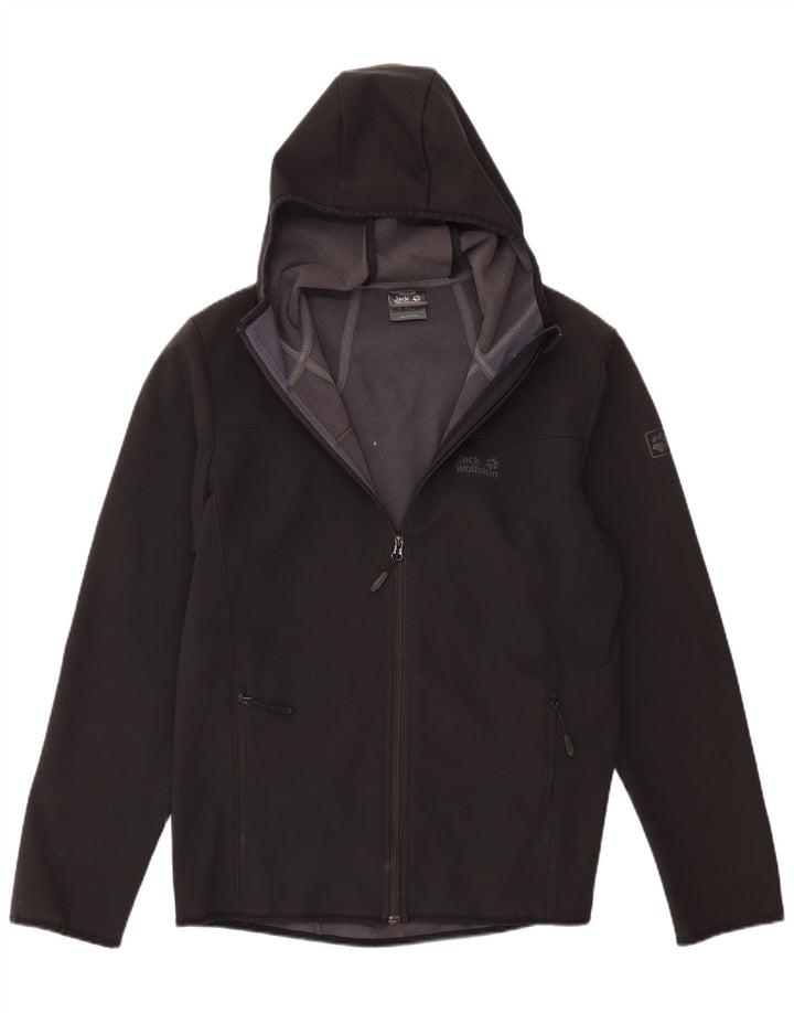 Jack Wolfskin Herren-Windbreakerjacke mit Kapuze, UK 40/42, Größe L, Schwarz, Polyester