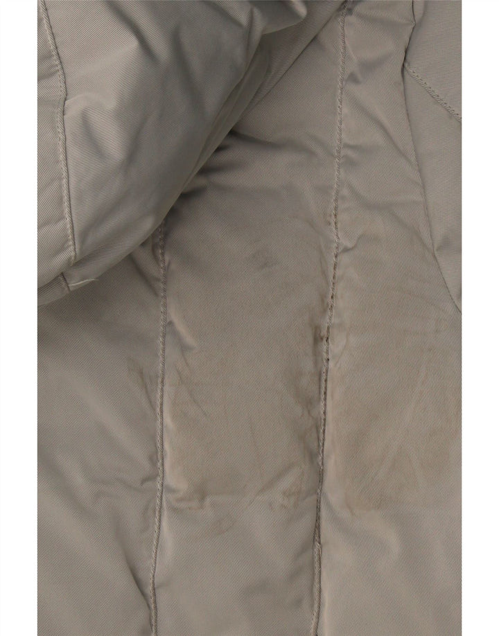 Sergio Tacchini Wattierter Damenmantel mit Kapuze IT 48 XL Graues Polyester