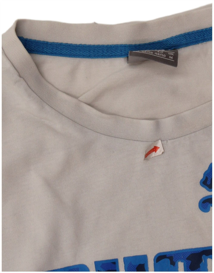 Puma Herren Grafik T-Shirt Top Mittelweiß
