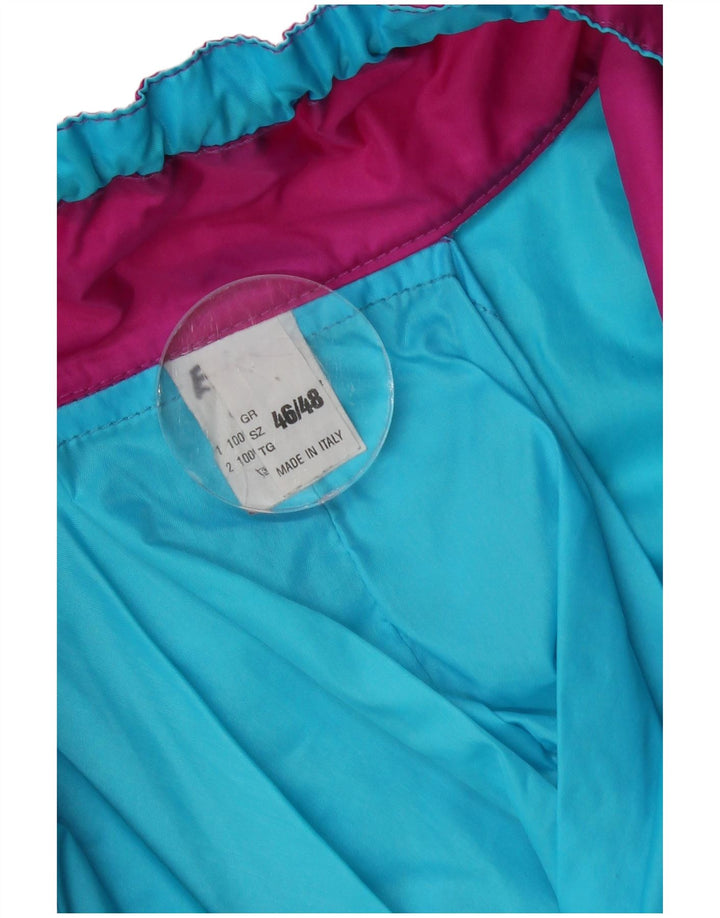 Vintage Herren-Skijacke mit Grafik, UK 46/48 2XL, blaues Colourblock-Polyamid