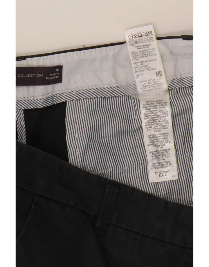 Marks & Spencer Damen Chinoshorts UK 12 Medium W32 Schwarze Baumwolle