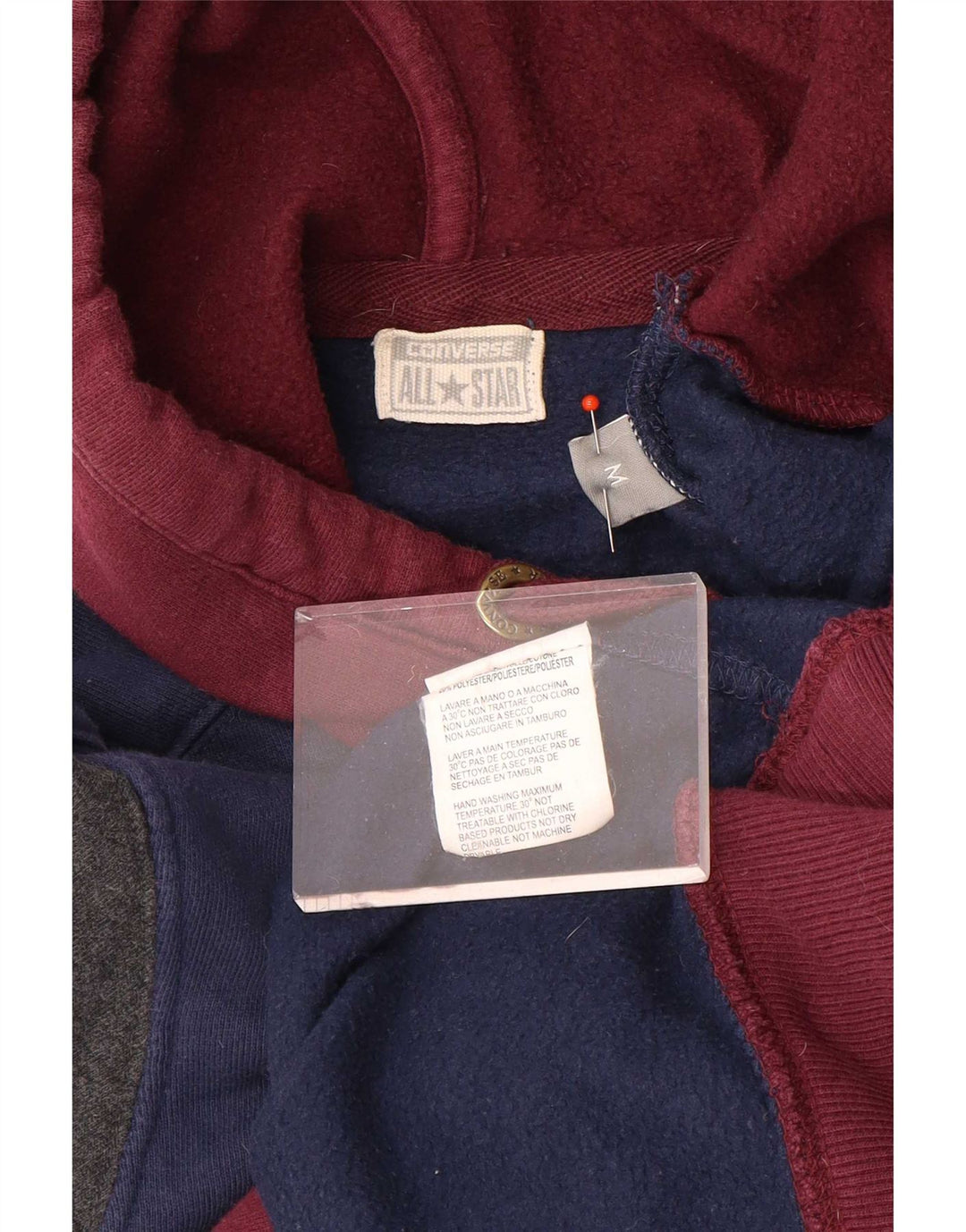 Converse Herren-Kapuzenpullover mit Grafik, mittelgroß, mehrfarbig, Colourblock-Baumwolle