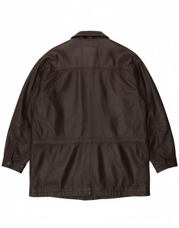 Vintage Herren Lederjacke IT 58 4XL Burgunder Leder