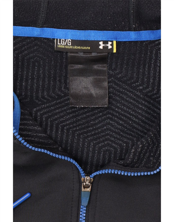 UNDER ARMOUR Herren-Kapuzenpullover mit grafischem Reißverschluss, Größe L, Schwarz