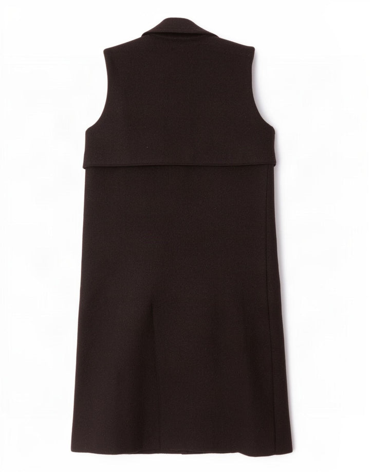 Zara Damen Trafaluc ärmelloser offener Mantel UK 14 mittelschwarze Wolle