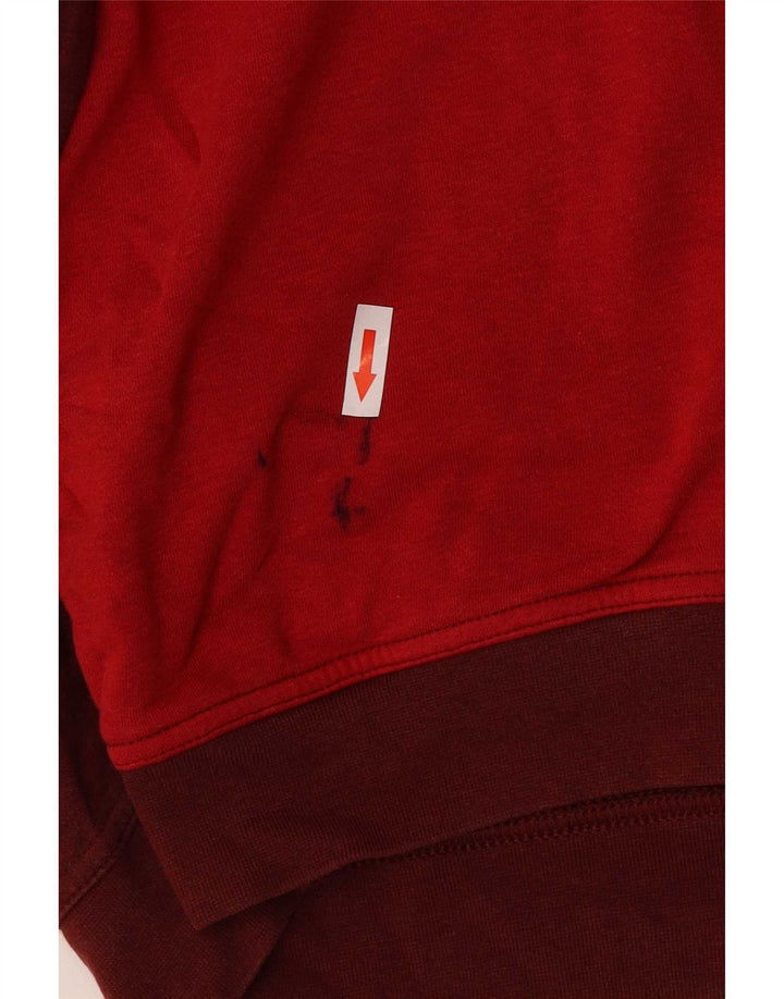 Nike Damen Grafik-Sweatshirt-Pullover UK 14 Mittelrote Colourblock-Baumwolle