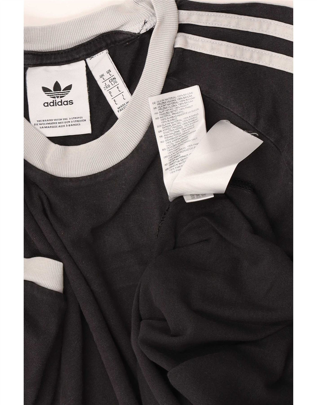 Adidas Herren T-Shirt Top Large Schwarz Baumwolle