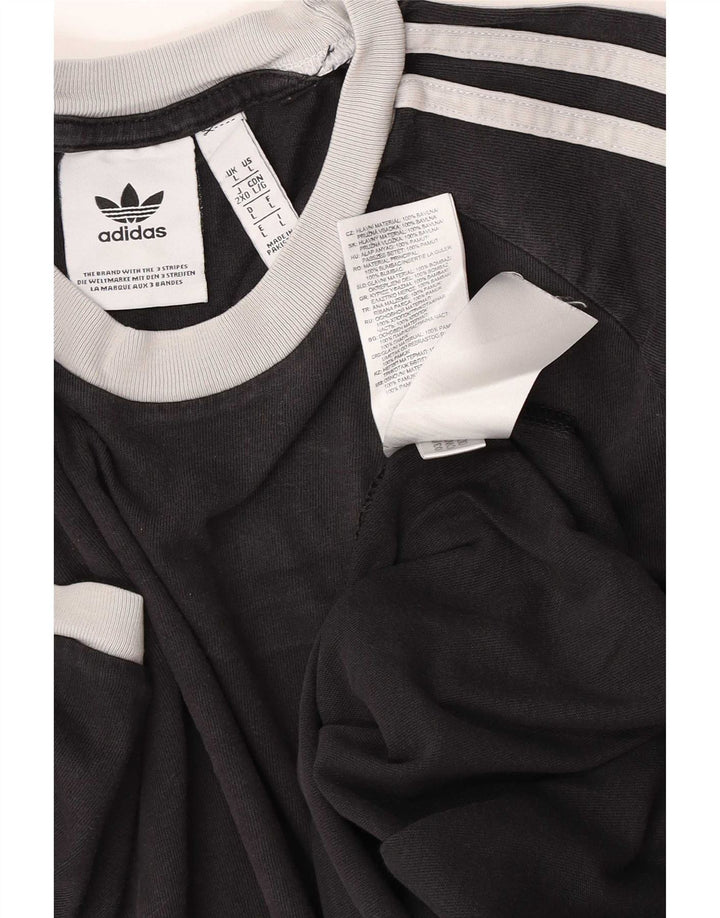Adidas Herren T-Shirt Top Large Schwarz Baumwolle