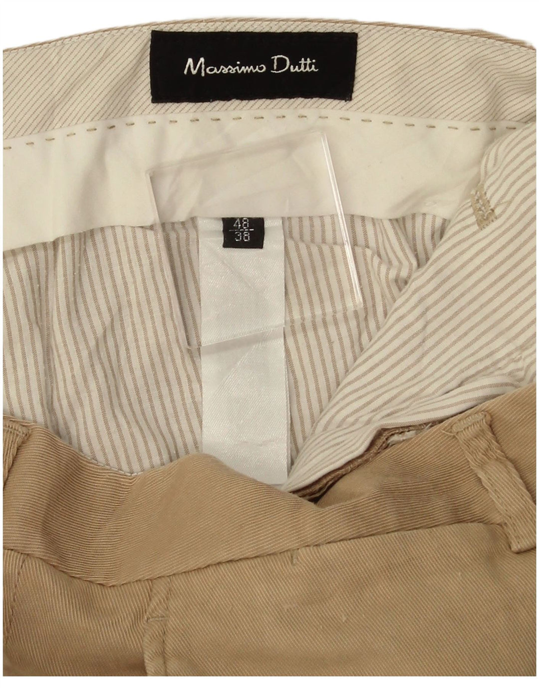 MASSIMO DUTTI Herren gerade Anzughose EU 48 XL W38 L30 Beige