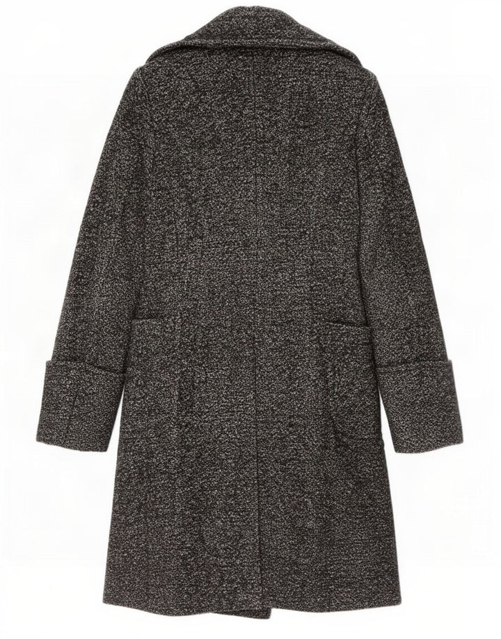 Benetton Damen Zweireihiger Mantel UK 8 Small Grau meliert