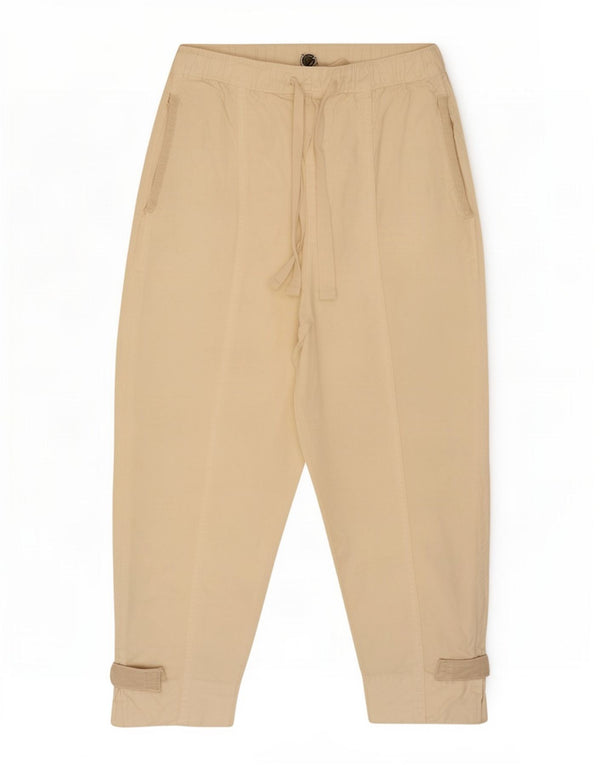 Zara Damen-Hose mit hoher Taille, kurz geschnitten, XS, W24, L22, Beige, Lyocell