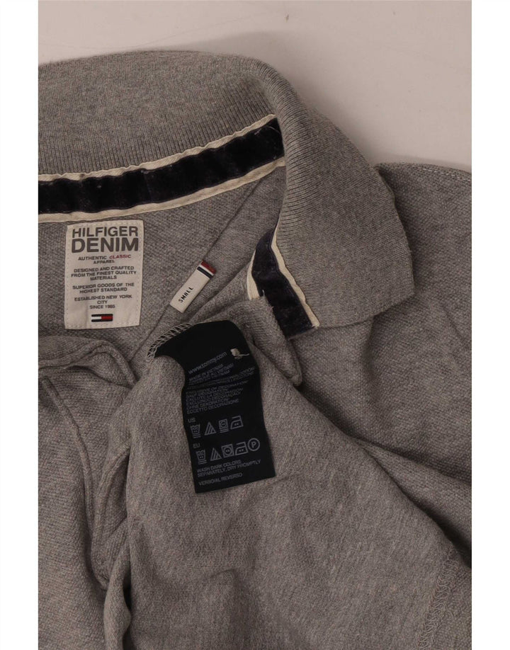 Tommy Hilfiger Herren-Poloshirt, kleine graue Baumwolle