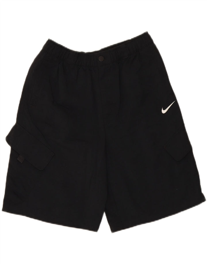 NIKE Boys Cargo Shorts 13-14 Years XL W30  Black Polyester Vintage Nike and Second-Hand Nike from Messina Hembry 