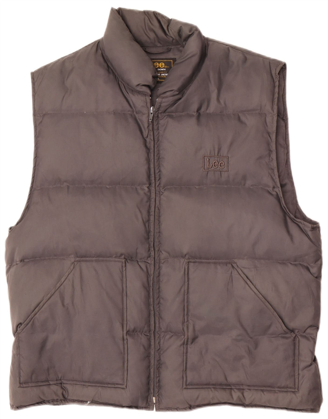 Lee Herren Wattierte Weste UK 42 XL Graues Nylon