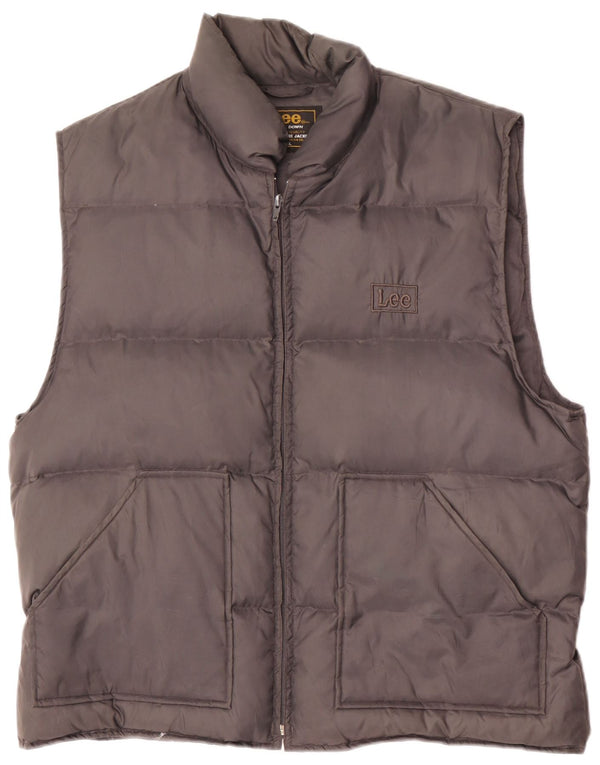Lee Herren Wattierte Weste UK 42 XL Graues Nylon