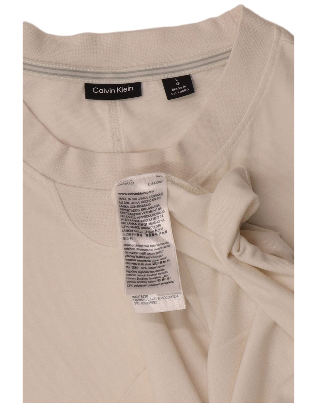 Calvin Klein Herren T-Shirt Top Large Weiß Baumwolle