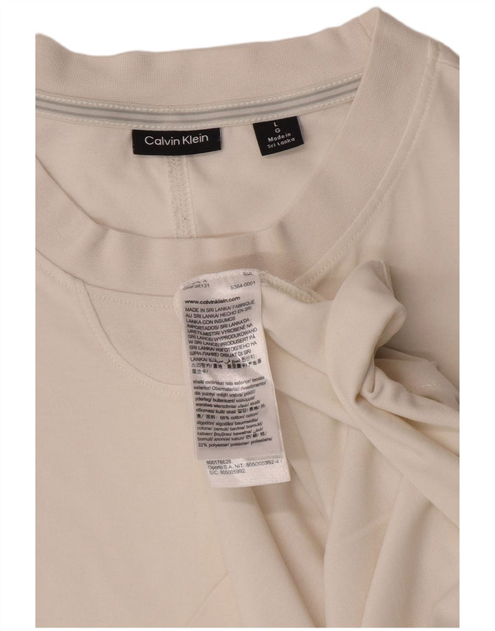 Calvin Klein Herren T-Shirt Top Large Weiß Baumwolle