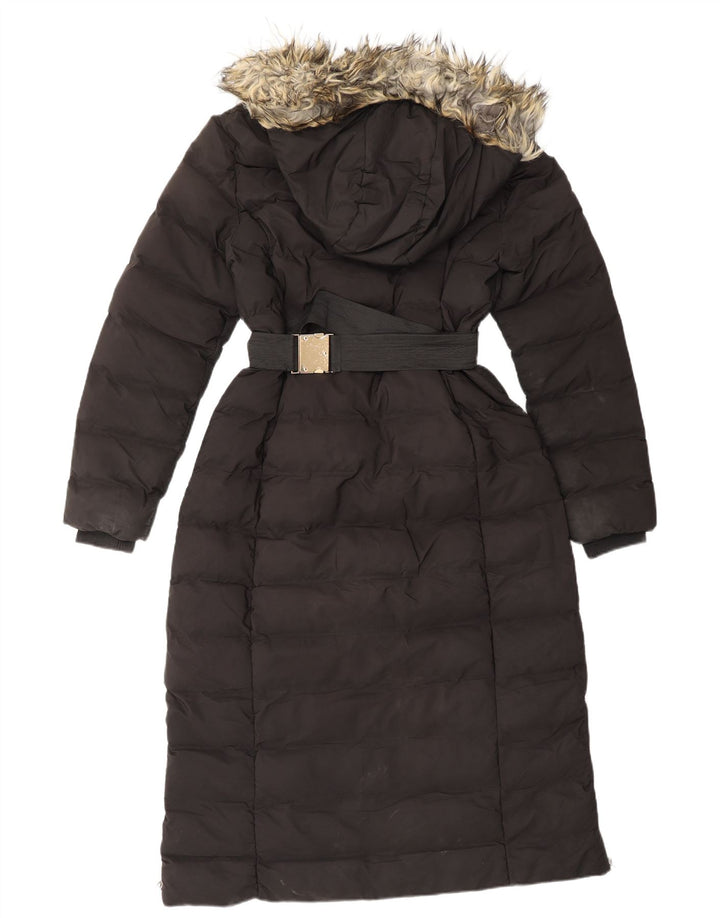 OASIS Wattierter Damenmantel mit Kapuze, UK 12, Mittelschwarz, Polyester