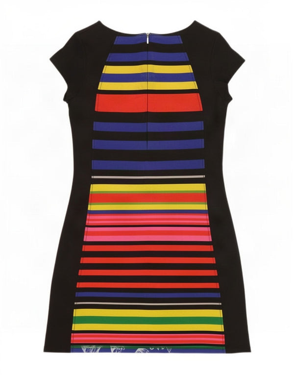 Desigual Damen Etuikleid UK 8 Small Schwarz geblümte Baumwolle