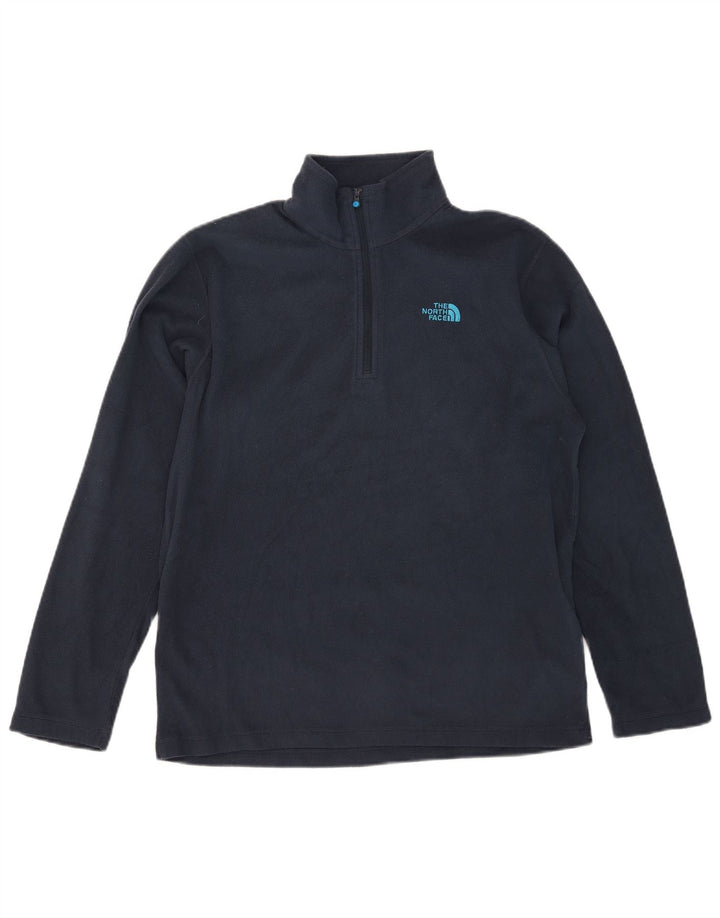THE NORTH FACE Herren-Fleecepullover mit Reißverschluss am Hals, mittelmarineblaues Polyester