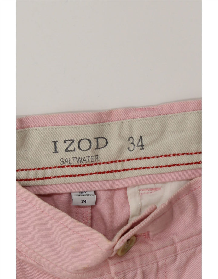 IZOD Herren-Chino-Shorts, W34, groß, rosa Baumwolle