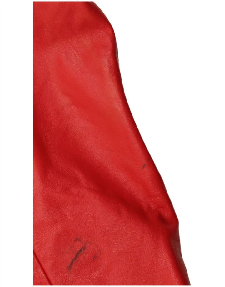 Vintage Damen Leder Racer Jacke EU 40 Mittelrotes Leder