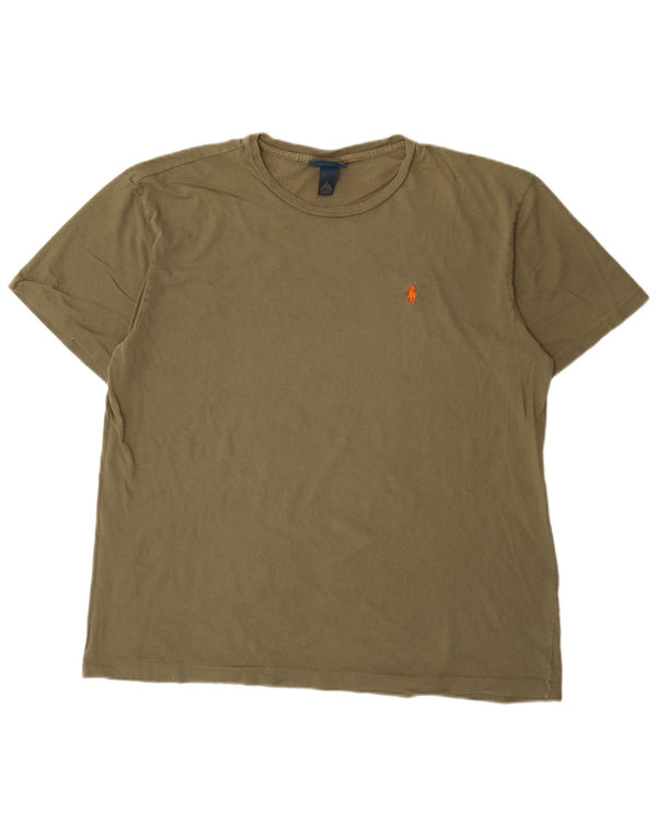 Polo Ralph Lauren Herren T-Shirt Top Large Khaki Baumwolle