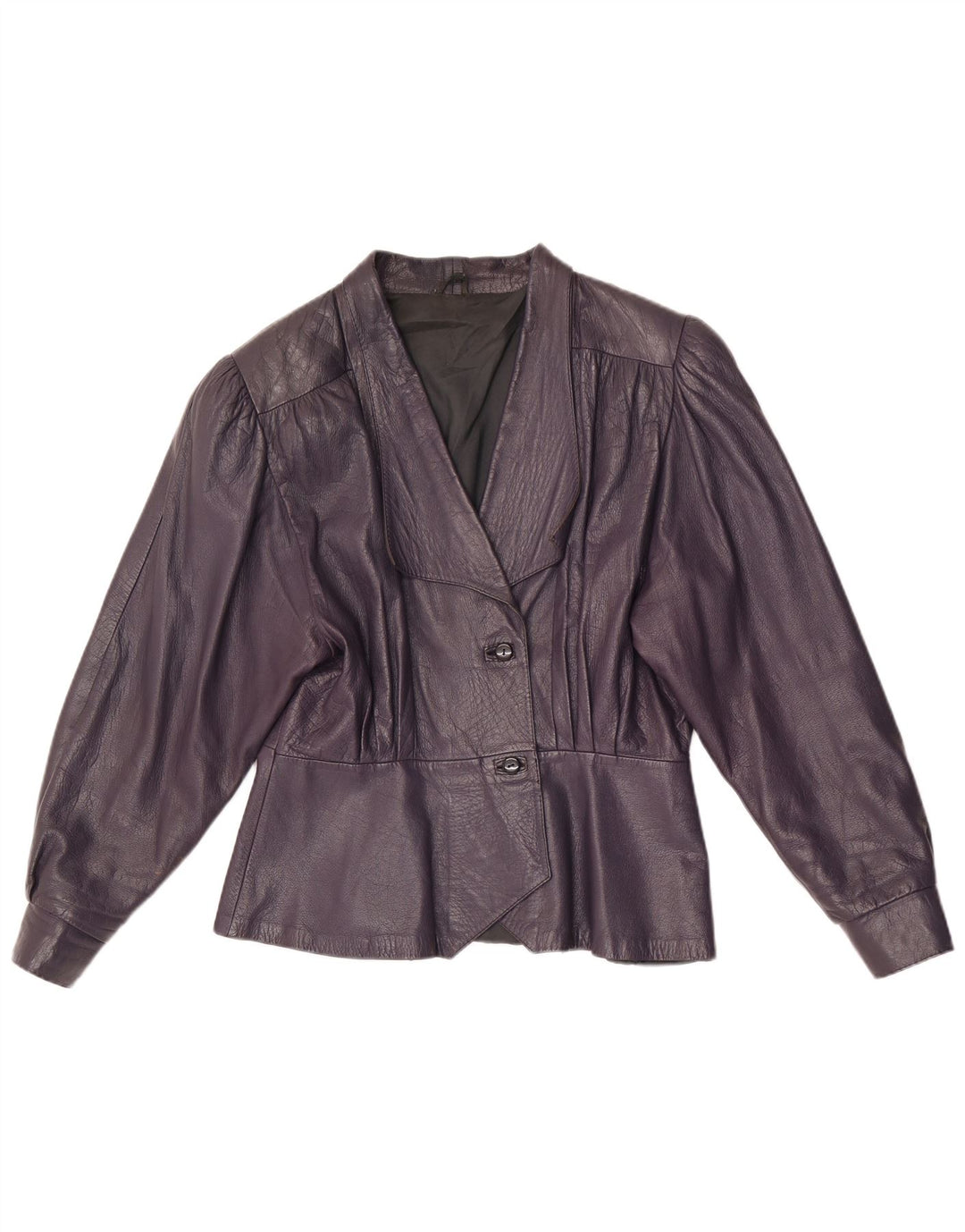 Vintage Damen 2-Knopf Leder Blazer Jacke UK 8 Small Lila