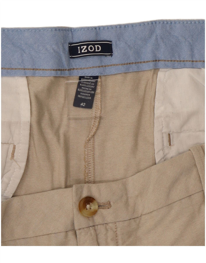 Izod Herren Chinoshorts W42 2XL Beige Baumwolle