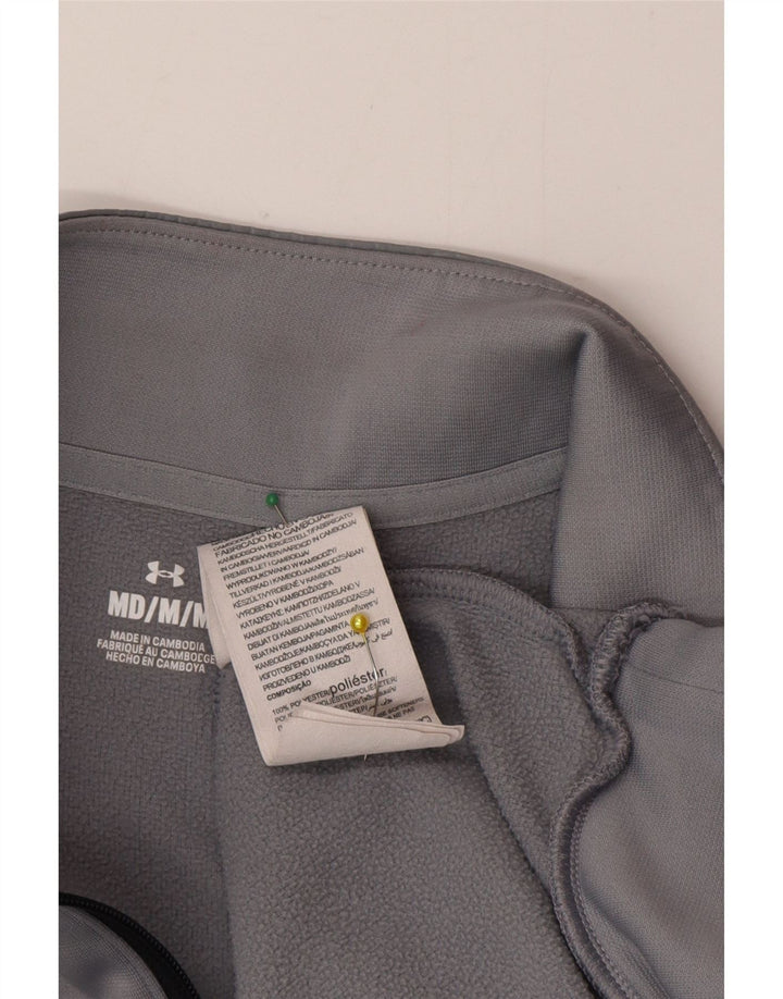 Under Armour Herren-Sweatshirt mit Reißverschluss am Hals, Mittelgraues Polyester
