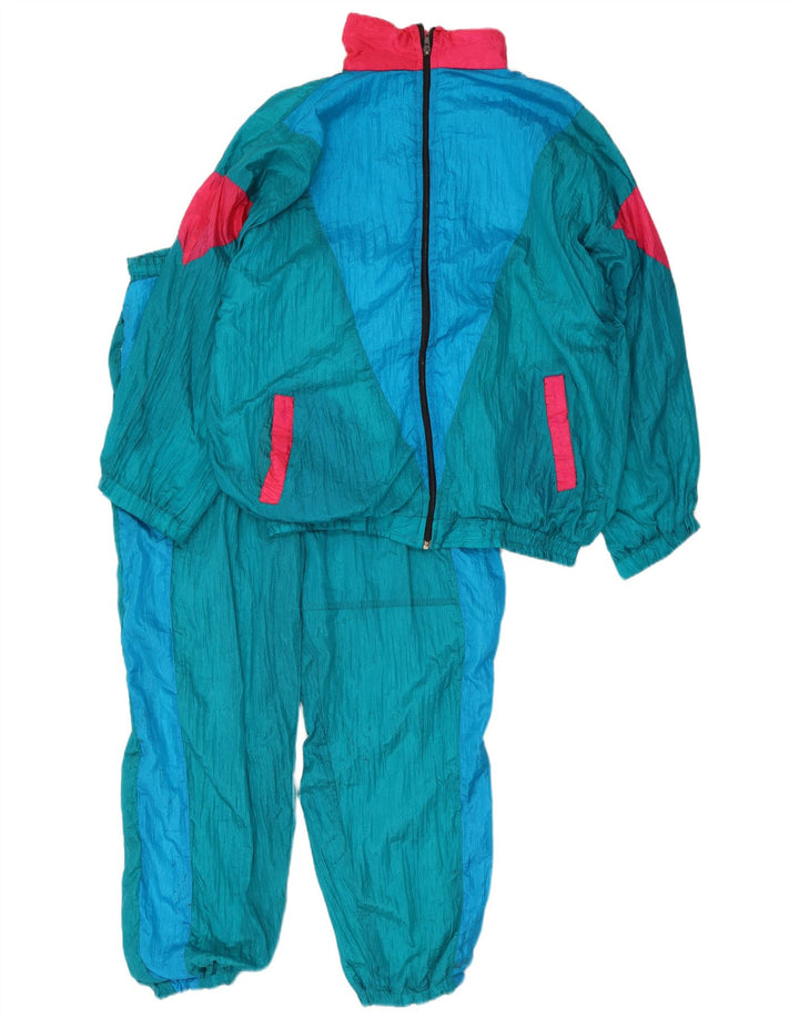 Vintage Herren-Trainingsanzug XL, blaues Colourblock-Nylon