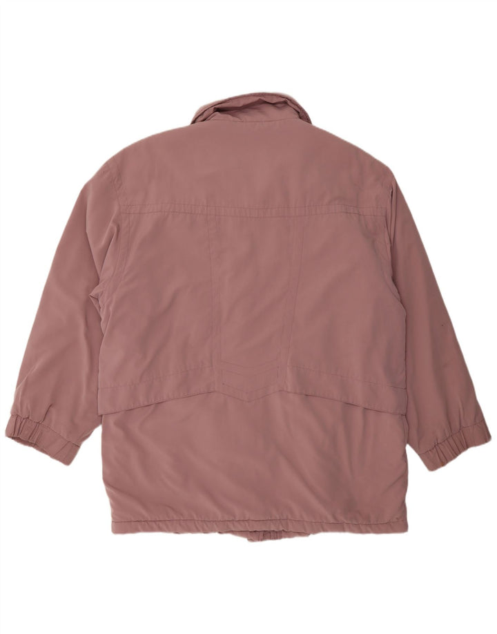 Vintage Damen Übergroßer Windjacke Mantel EU 42 Groß Rosa Polyester