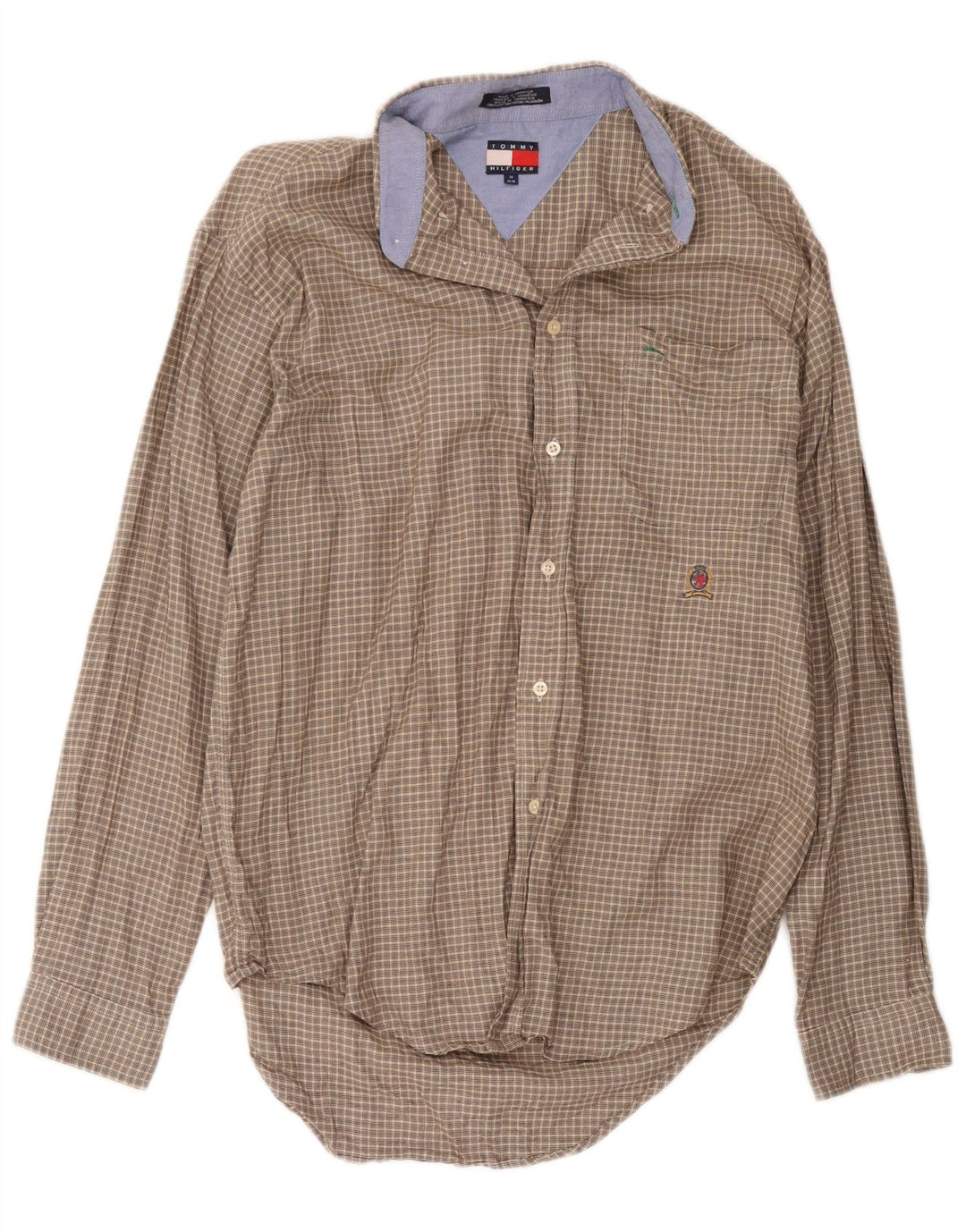 Tommy Hilfiger Herrenhemd aus mittelbraun karierter Baumwolle
