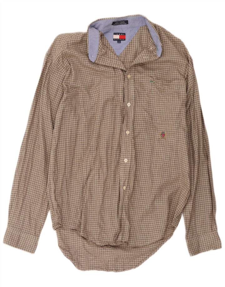 Tommy Hilfiger Herrenhemd aus mittelbraun karierter Baumwolle