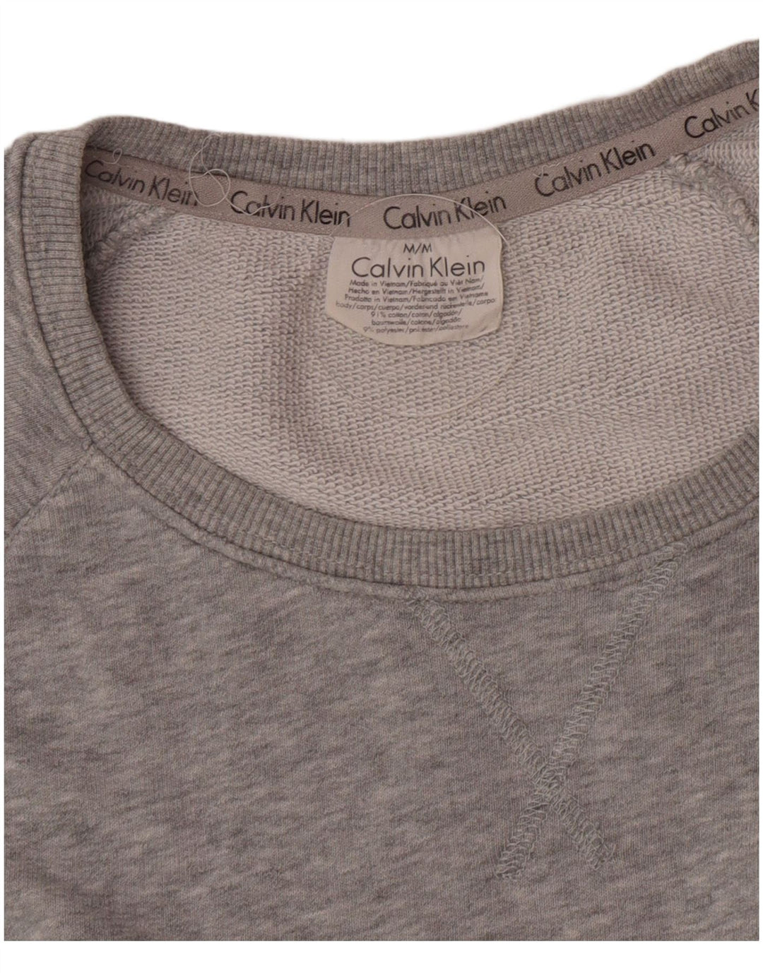 Calvin Klein Herren-Sweatshirt mit Grafik, mittelgrau gefleckte Baumwolle