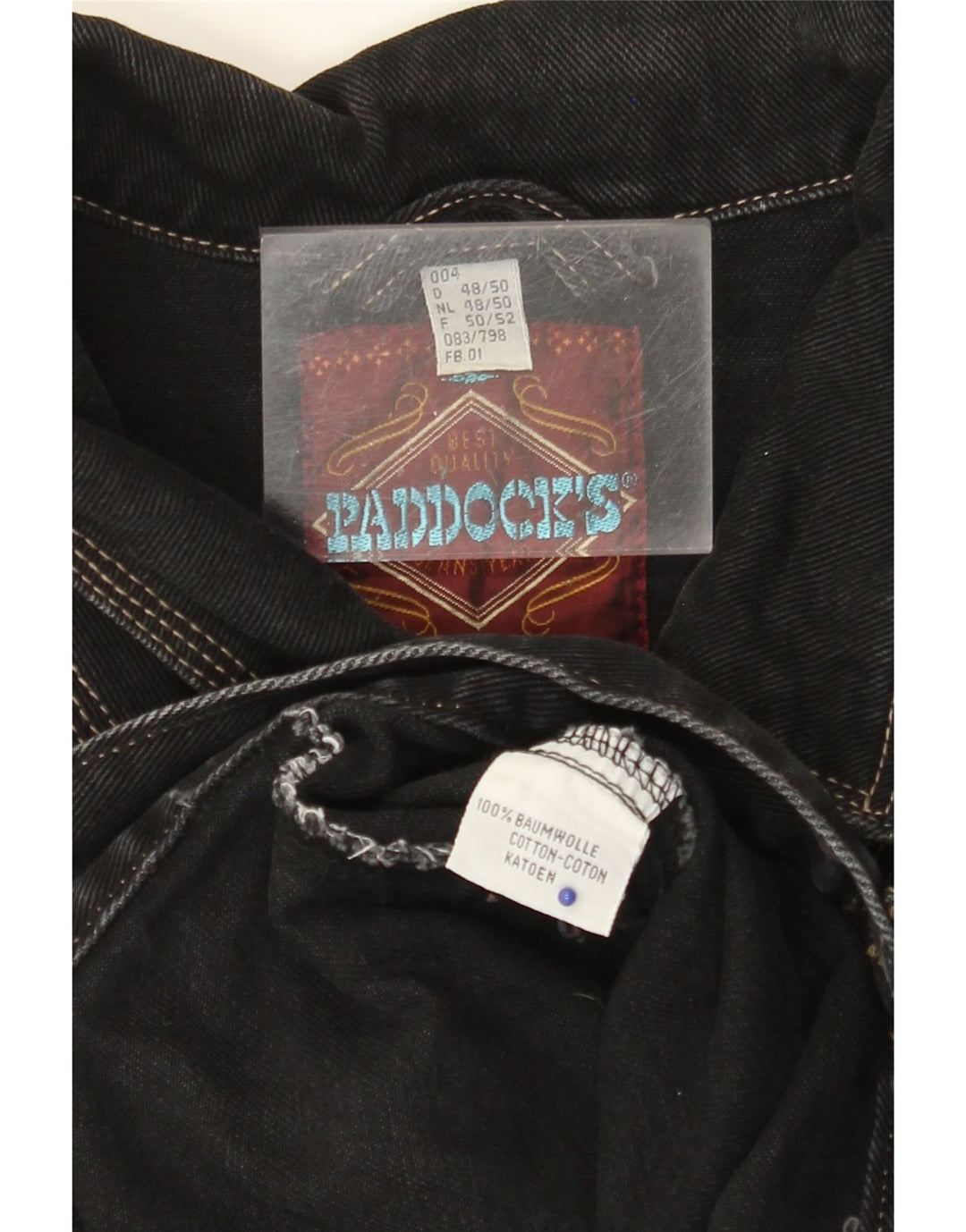 PADDOCK'S Herren-Jeansweste EU 48/50 XL, schwarze Baumwolle