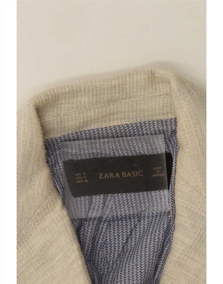 Zara Damen 1-Knopf-Blazerjacke UK 10 Small Beige