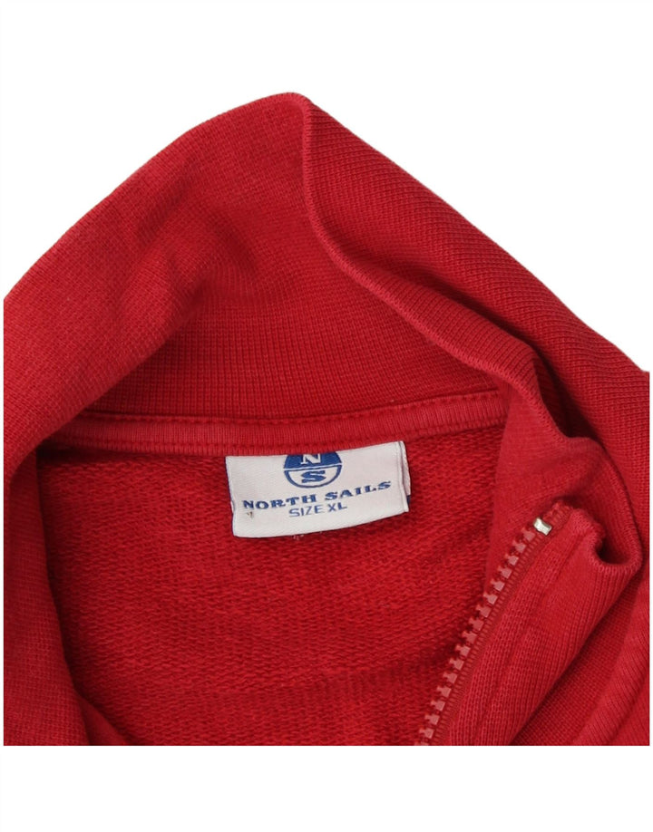 North Sails Herren-Trainingsanzug-Top-Jacke XL aus roter Baumwolle