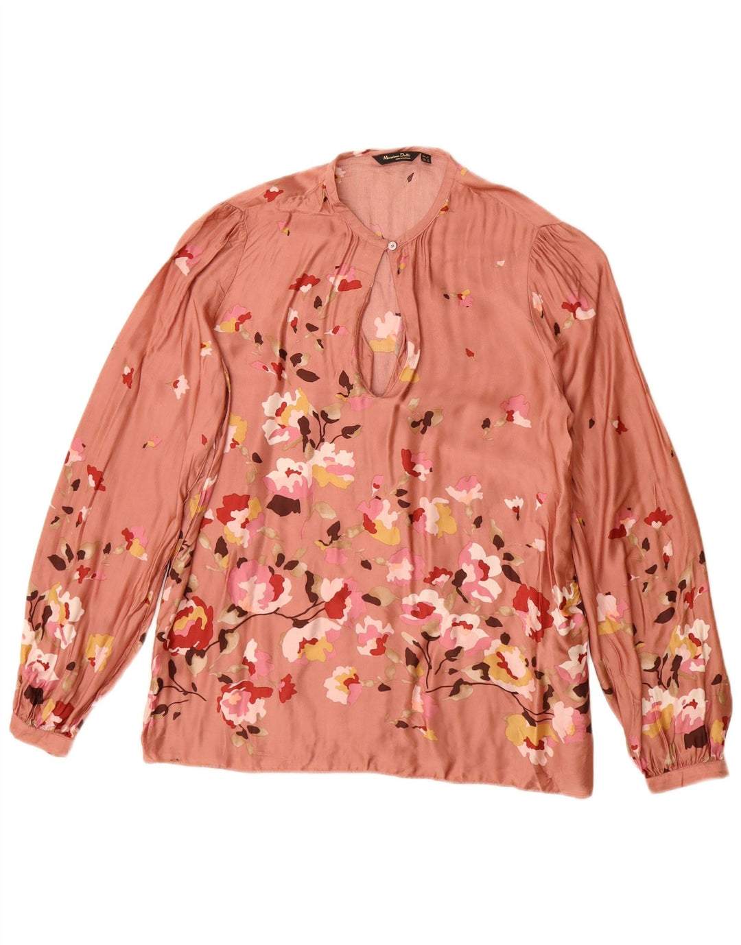 Massimo Dutti Damen Bluse Top EU 40 Mittelrosa Blumenviskose