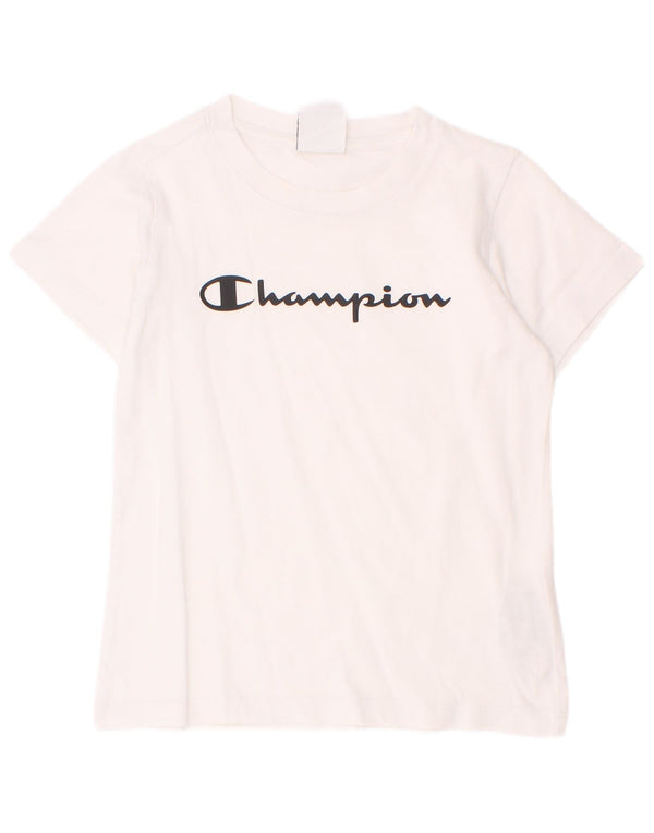 Champion T-Shirt mit Grafik für Jungen, 7–8 Jahre, Größe S, weiße Baumwolle