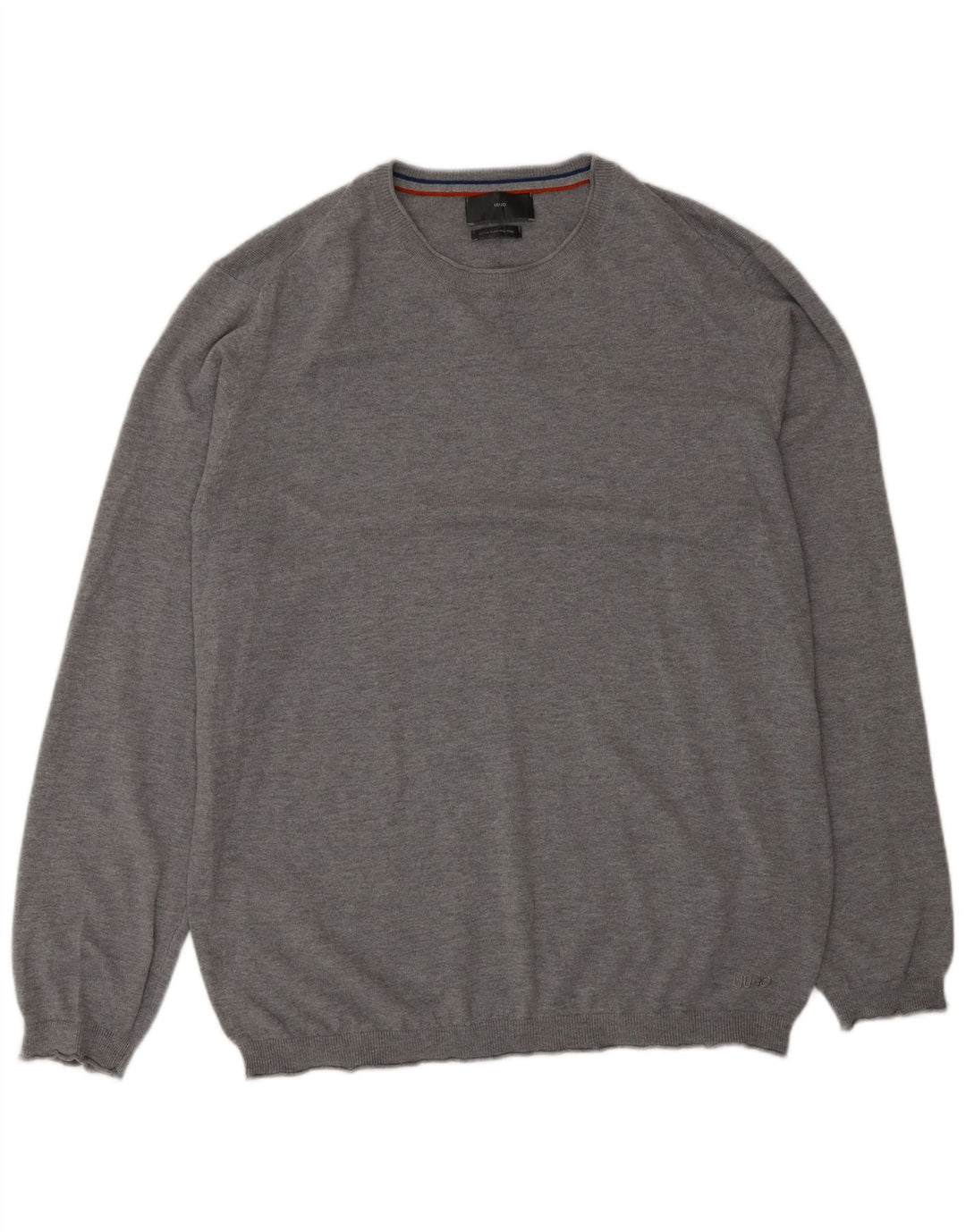 Liu Jo Herren-Pullover mit Rundhalsausschnitt, 3XL, graue Baumwolle