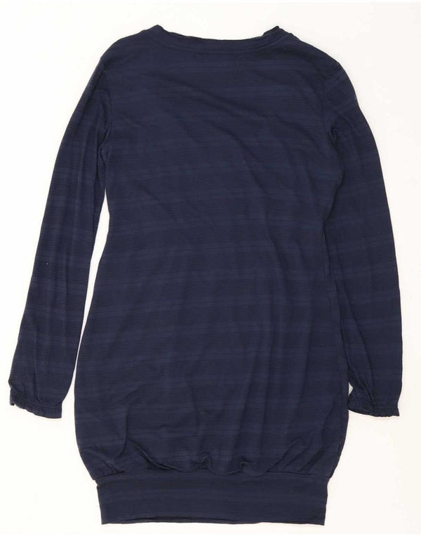 Desigual Damen Langarm-Blasenkleid UK 14 Large Marineblau Polyester