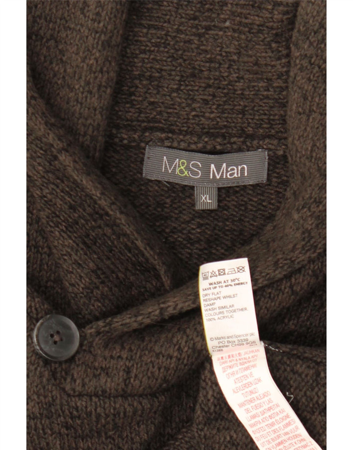 Marks & Spencer Herren-Pullover mit Schalkragen, XL, grau, Acryl