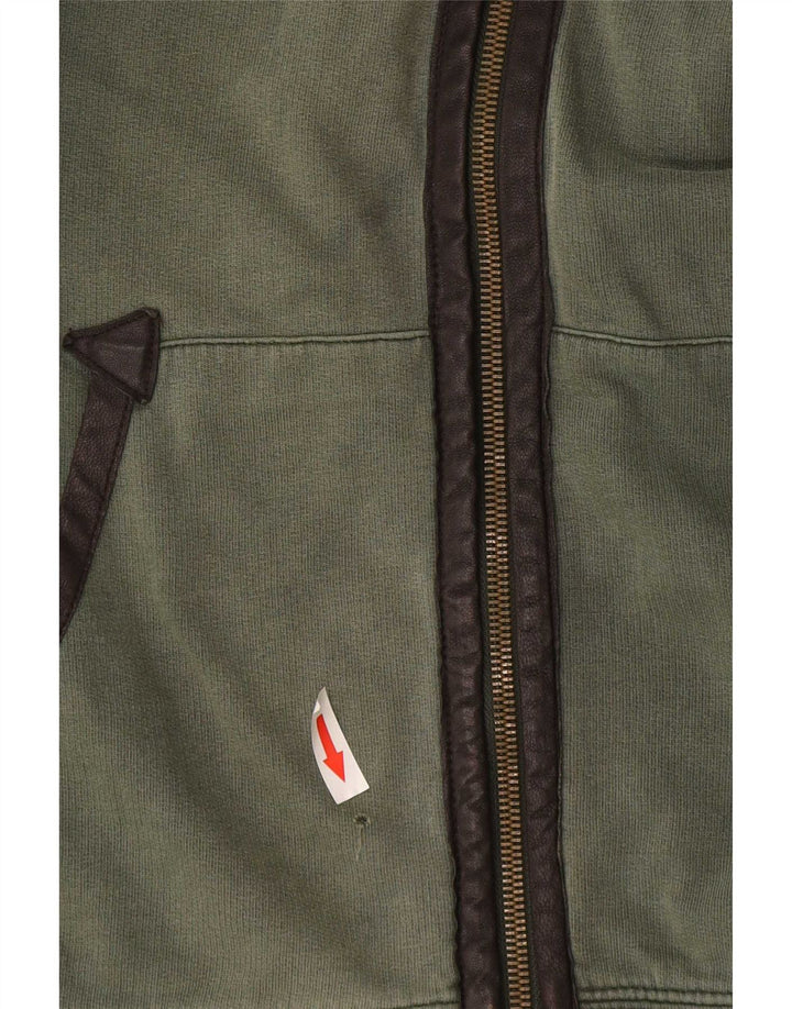 Armani Jeans Herren-Trainingsanzug-Top-Jacke aus mittelgrüner Baumwolle