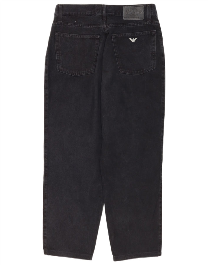 Armani Damen Tapered Jeans W30 L28 Schwarze Baumwolle