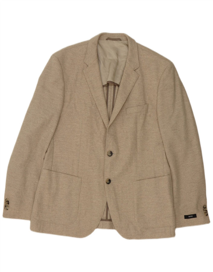 Hugo Boss Herren-Blazer mit 2 Knöpfen, EU 52, XL, beige Schurwolle