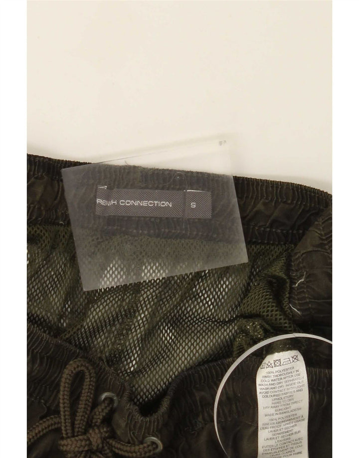 French Connection Herren-Badeshorts, klein, grünes Camouflage-Polyester