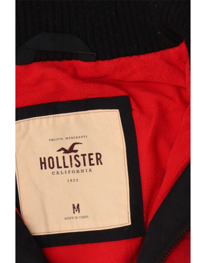 Hollister Herren-Windbreaker-Jacke UK 38 Mittelmarineblaues Polyester